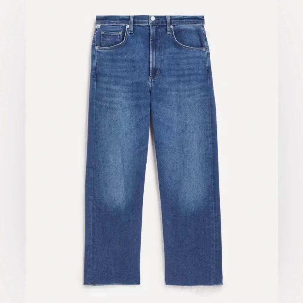 Citizens of Humanity Palma Straight Leg Jean High Waist Raw Hem Size 28